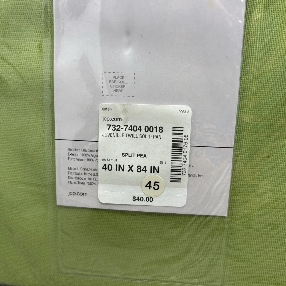 JC Penney Grommet Curtains Set Of 2 Panels New Split Pea Color 40 X 84 NOS VTG‎
